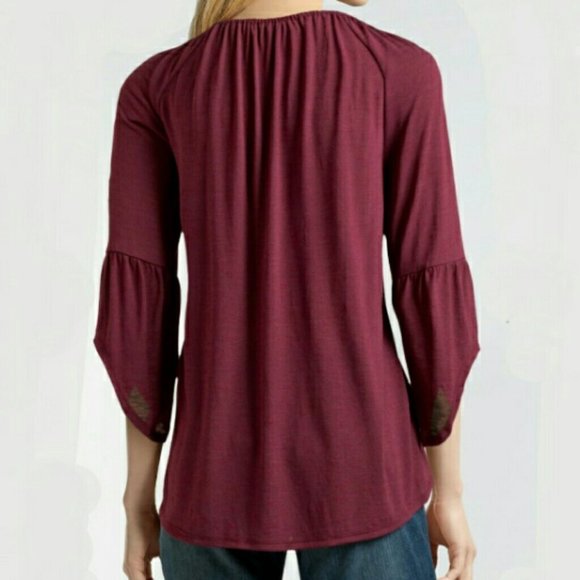 REBECCA MALONE CROCHET PHEASANT TOP - Picture 2 of 4